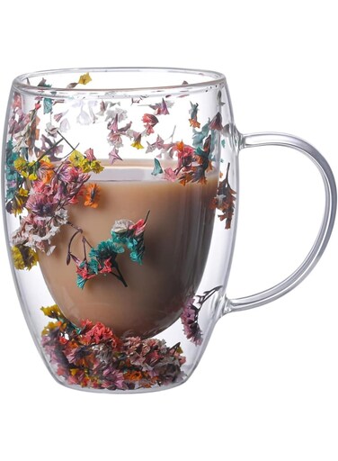 Double Wall Glass Coffee Mugs Clear Cups for Cappuccino Tea Espresso Latte Hot Beverages Glasses perfect for Birthday Gifts