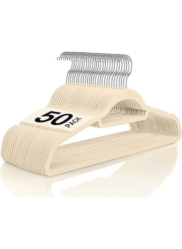 50 Non-slip Slim Hangers, Space-Saving and Durable for Suits, Shirts Pants