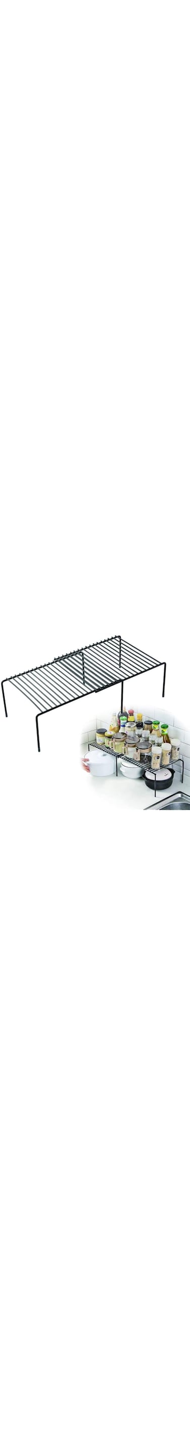 AMERTEER Expandable Storage Rack, Kitchen Countertop Organizer Shelf, Kitchen Shelf Organizers Storage Rack Space Riser Kitchen Counter Shelf Riser, Pantry Cupboard Shelf Home Organization And Storage