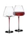 Champagne Glasses Set of 2 - Modern Red Stem &amp; Black Bottom for Sparkling Wine, Ros, Prosecco, Champagne Handcrafted Barware, Perfect for gif