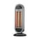 Tower Space Heater, 900W Carbon Fiber Heating Element, Oval Design, Adjustable Thermostat, Oscillating, Silver and Black With Remote Control