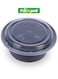 Black Base Microwave Container with Clear Lid- PWRP1928 40 oz., Round Shaped, Pack of 5 BPA-Free, Food grade and Hygienic Perfect for Packing, Storing, Ramadan Food and Iftar Kit Distribution, etc.