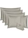 Linen Klub PACK of 4 Standard Pillowcases- Luxurious 100% Cotton 250TC Sateen with Elegant Solid Design, Size: 50 x 75 cm, Warm Stone for a Touch of Sophistication in Your Bedroom
