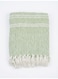 130 x 160 cm Sage Green Tribal Cotton Throw Blanket With Fringes For Couch Sofa Bed and Boho Living Room Home Decor 400GSM