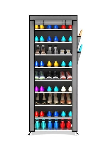 9-Tiers Shoe Cabinet Rack Grey 60*30*160cm