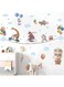 BPABPA Jungle Animals Wall Stickers,Hot Air Balloon Animals Wall Stickers for Nursery,Woodland Animals Wall Decals,Elephant Giraffe Rabbit Fox Wall Art Stickers for Babyroom Kids Bedroom Decoration