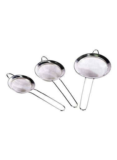 Stainless Steel Tea Strainer Set Silver