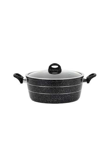26 cm Smart Granite Series Casserole- RF11866/ Forged Aluminium Cookware with Nonstick Granite Coating, Compatible with Induction, Hot Plate, Halogen, Ceramic, Gas Cooktops/ with Glass Lid and Soft Touch Handles, Perfect for Cooking Stews, Curries, Soups, Rice, Etc.