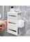 Lomeshow Wall Mounted Qtip Holder Canisters, Bathroom Organizers and Storage, Multi-Functional Double-Sided Drawer, for Cotton Balls, Swabs, Floss, Hair Tie, No Drilling(3 Pack)