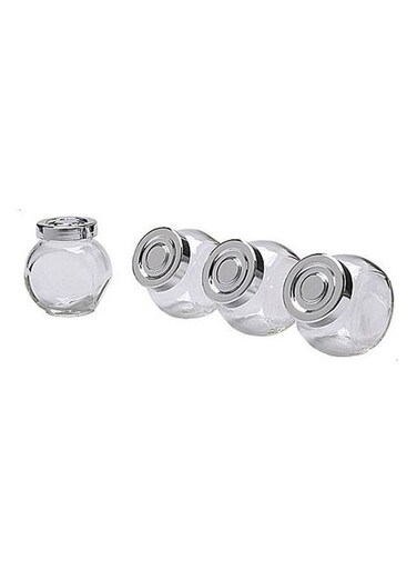 Of Spices, Glass, Aluminum, 4 Pieces Clear 8cm