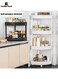 4 Layer Corner Shelf Rolling Storage Cart, Triangular Hollow Out Rolling Utility Cart for Kitchen, Bathroom, Laundry, Narrow Places, White