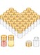 50 Pcs 2ml Tiny Glass Bottles,Vials Mini Small Clear Bottles, Glass Jars Empty Wishing Gift Bottles,Jars Tiny Vials Containers with Aluminum Metal Screw Cap for Crafts, 0.63 x 1.02 Inch (Gold)