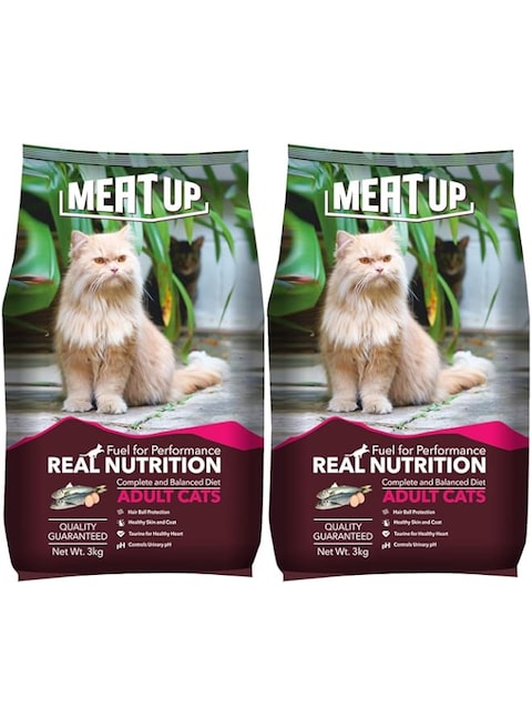 Meat Up Adult Dry Cat Food, Ocean Fish Flavor 3 kg ( ) Total 6 kg