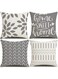 Homefeelzydys Throw Pillow Covers 20x20 Inch, Pillow Covers 20x20,Squar Pillow Covers Set of 4 Boho Modern Farmhouse Neutral Decorative Pillowcases Linen Cushion Case for Couch, Bed, Home Decor