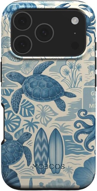 Mobcos iPhone 17 Pro Max Ocean Blueprint Premium Case Compatible with Hybrid Dual-Layer Hard Shell + Silicone Protection - Scratch-Resistant Shockproof Mobile Cover