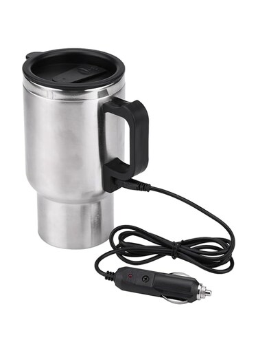 Car Heating Cup, 12V 450ml Electric Stainless Steel Travel Coffee Mug, Vacuum Insulated Heated Cup to Heat Milk, Water, 60W, Fits Car Cup Holders, Serves As Travel Essential