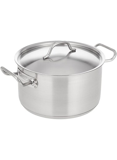CHEFSET STEEL COOKING POT WITH LID 20CM , SILVER , CI5003 , 1 PC