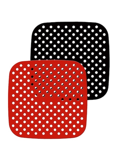 KASTWAVE Eco-Friendly Reusable Air Fryer Liners - 7.5-Inch Square Food-Grade Silicone for Healthy Cooking &amp; Easy Cleanup