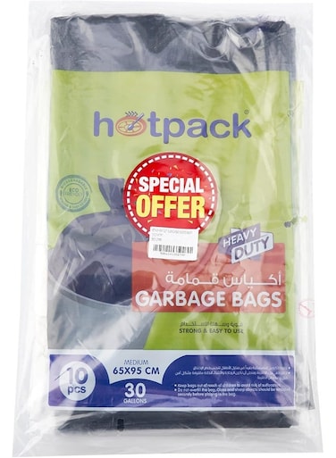 Heavy Duty Black Garbage Bags 65x95cm, 30 Gallon 10 Pieces Pack of 3