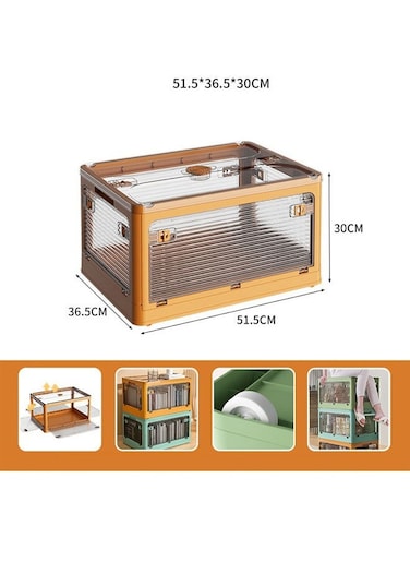 Versatile Foldable Transparent Storage Box for Books and Household Items 51.5 X 30 cm