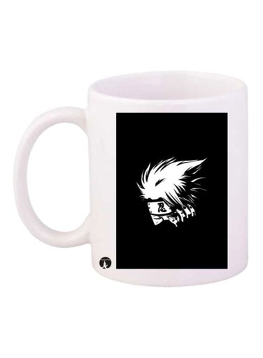 Durable Heat-Resistant Thick Wall Designed Ergonomic Handled Anime Naruto Printed Mug Black/White