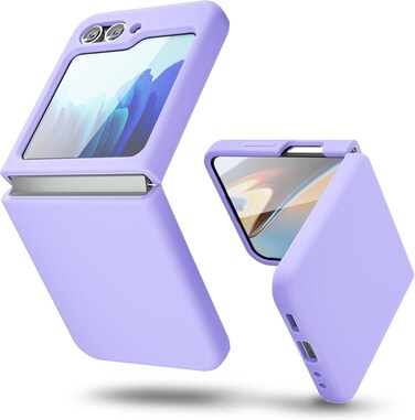 Muzz Liquid Silicone Case for Samsung Galaxy Z Flip6 5G, Slim Case for Women, Soft Gel Rubber Ultra Thin Cases Silky Touch Anti-Scratch Shockproof Protective Cover for Samsung Z Flip 6 5G (Purple)