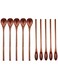 Coffee Spoons Long Handle Mixing Wooden Spoon Handmade Stirring Teaspoon for Kitchen Stirring (10 Pieces)