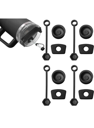 Set Spill Stopper , Silicone Leak Proof Kit of Tumbler Accessories with 4 Straw Cover Cap,4 Square Leak Stopper, 4 Round Stopper