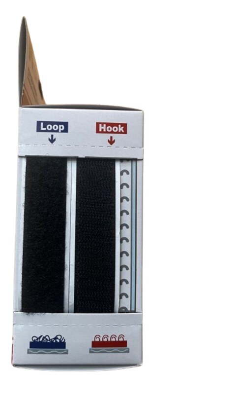 Hook &amp; Loop Black Double Sided Sticky Self Adhesive Tape 20MM*2.5M Black
