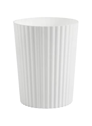 JiatuA Small Trash Can Plastic Wastebasket 1.8 Gallon Round Garbage Container Bin for Bathroom, Kitchen, Bedroom, Office, College Dorm, White