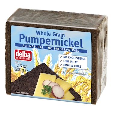 Delba Whole Grain Pumpernickel Bread, 500g