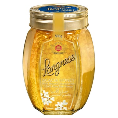 Langnese Acacia Honey with Natural Honeycomb, 500g