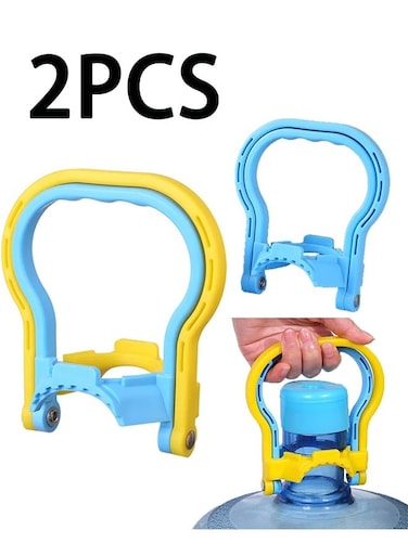 Pack 5 Gallon Water Bottle Holder Purified Drinking Water Jug Caps Carrier Lift Labor Energy Saving Ergonomic Grip Handle Carrier Non-Slip Holder Lifter Heavy Duty Clip