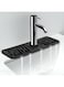 TERRIFI Kitchen Sink Splash Guard, Silicone Faucet Water Catcher Mat, Sink Draining Pad Behind Faucet, Rubber Drying Mat for Kitchen &amp; Bathroom Countertop, 17.4&rdquo;x5.5&rdquo;(Black)