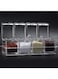 Khazna Clear Seasoning Rack Spice Pots - 4 Piece Acrylic Seasoning Box - Storage Container Condiment Jars - Cruet with Cover and Spoon