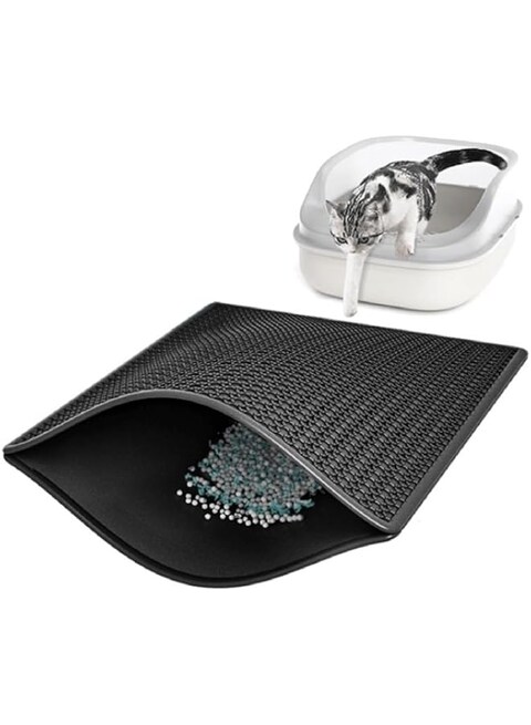 Buy Nyganmelloz Pet Cat Litter Mat, Double-Layer Sand Cat Mats for