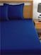 MAXQON Fitted Bed Sheet +2Pcs Pillow Covers, Super King Size 200x200+20cm, Color Blue