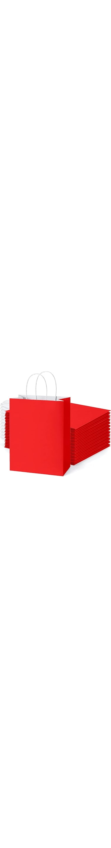 ECVV Gift Bags 12 Pieces Set Eco-Friendly Paper Bags With Handles Bulk Paper Bags Shopping Bags Kraft Bags Retail Bags Party Bags (RED, 27 * 22 * 11 Cm)