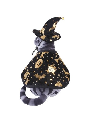 Moonmen Halloween Costume for Dog Cat, Pet Clothes - Bat Witches   Vampire Cloak   Spider Costumes for Small Dogs Cats Cosplay Accessories Halloween Pets Decoration (Cloak, L)