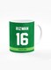 Designer Printed Coffee Mug with Heavy Duty Handle 11oz Ceramic Personalised Gift Mugs Cup [Microwave Safe &amp; Dishwasher Proof ] - Cricket Player - Mohammad Rizwan, Jersey Number - 16