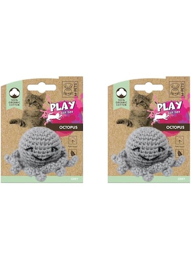 M-PETS Octopus Organic Cotton Cat Toy Grey