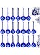 Hicarer 20 Pieces Turkish Blue Evil Eye Beads Charms Pendants Crafting Glass Beads Wall Hanging Ornament with Ropes for Jewelry Accessories Home Craft Decoration (Round)