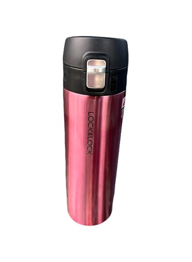 Lock &amp; Lock Feather light Stainless Steel Vacuum Insulated Thermal Travel Mug, 17 oz, Ruby Red
