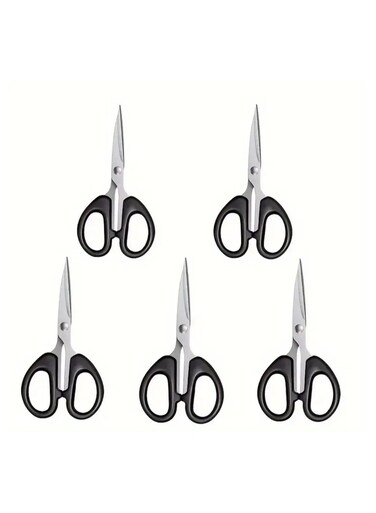 5 Pcs Multifunctional Craft Scissors Set, Durable Stainless Steel Blades, Ergonomic Handle For Comfort, Ideal For Office, Home, Sewing, Paper &amp; All Projects