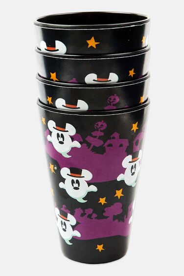 4 Pcs Mickey Ghost Bamboo Tumblers 200 ml, Black