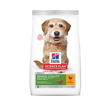Hills Science Plan Senior Vitality Small &amp; Mini Mature Adult Dry Dog Food With Chicken &amp; Rice - 1.5Kg