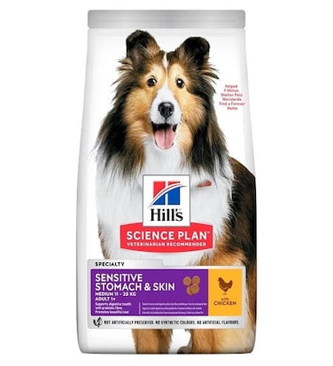 Hills Science Plan Sensitive Stomach &amp; Skin Medium Adult Dog Food With Chicken  - 2.5Kg