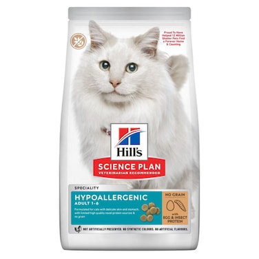 Hills Science Plan Hypoallergenic No Grain With Egg &amp; Insect Protein Adult Cat Food Dry - 1.5Kg