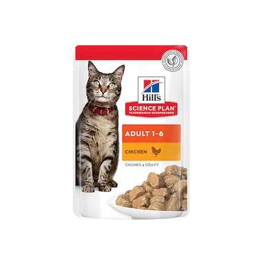 Hill's Science Plan Adult Wet Cat Food Chicken Pouches - 85g Pack  of  12