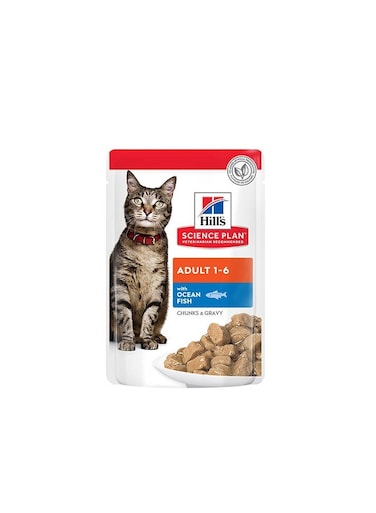 Hill's Science Plan Adult Wet Cat Food Ocean Fish Pouches (85gx12)